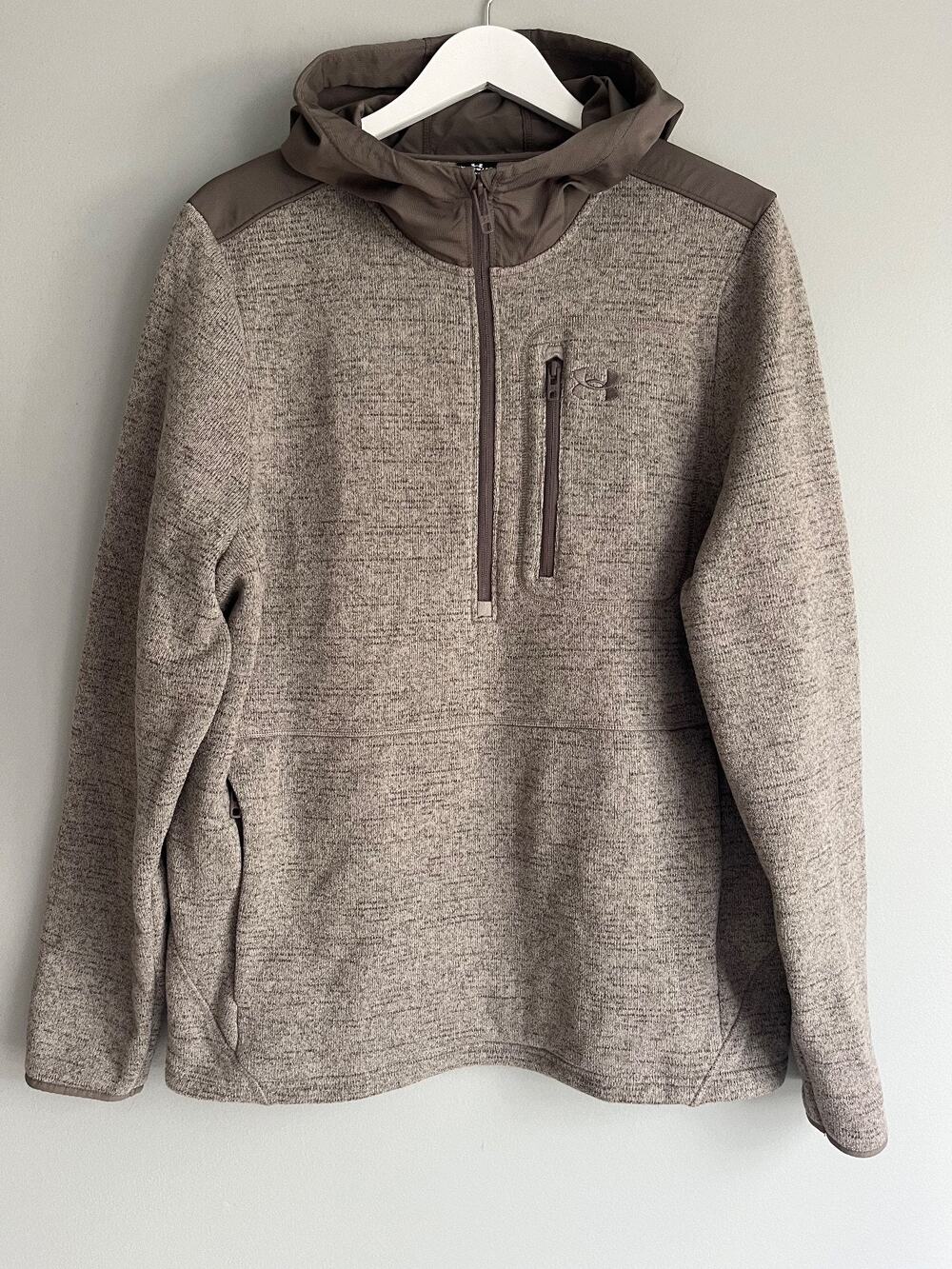Under Armour Storm Men's Half Zip Fleece Hoodie XL Gray Gorpcore Outdoor Utility